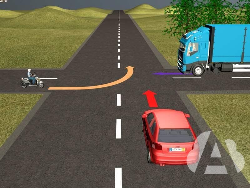 En esta intersección sin señalizar, ¿qué vehículo pasará primero?