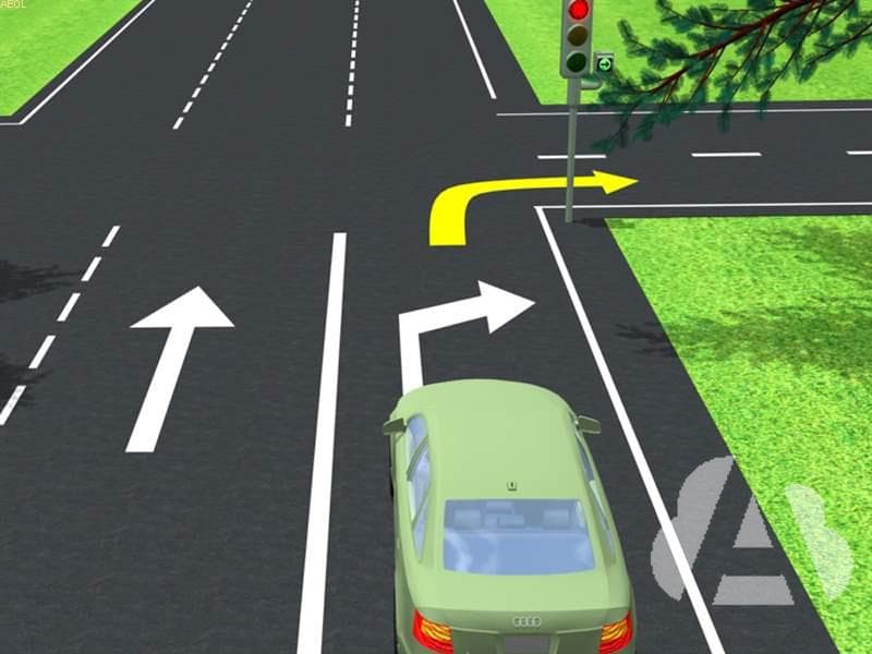 La flecha pintada sobre el carril derecho, ¿qué indica cuando se circula sobre…