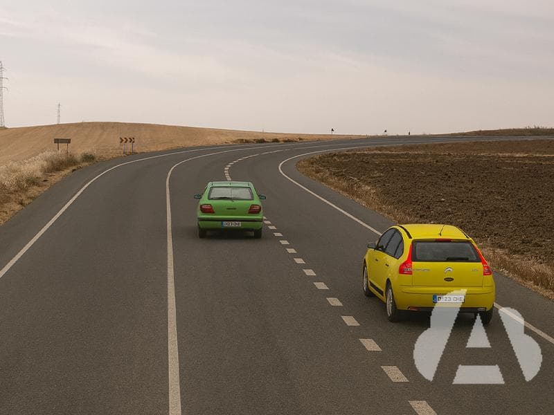 El conductor del vehículo amarillo circula a mayor velocidad que el del…